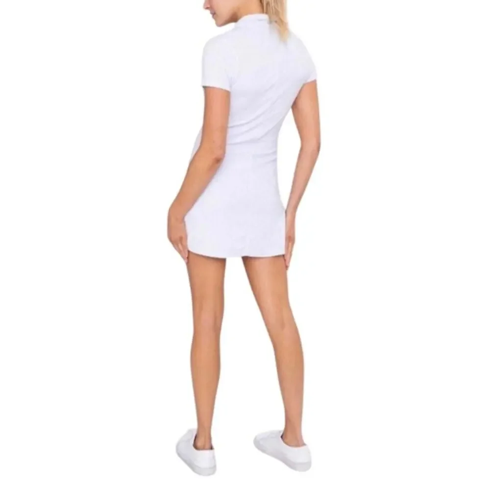 Mono B Tennis Dress Womens M White Polo Athletic Golf Pickleball - Picture 2 of 6